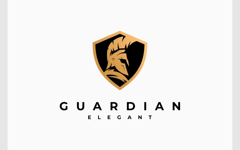 Spartan Shield Gold Emblem Logo Logo Template