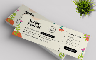 Spring Festival Ticket Template