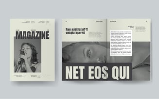 Black and White Magazine Template for Print