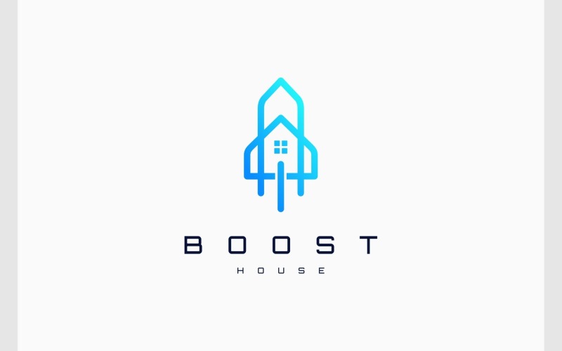 Boost Rocket House Home Logo Logo Template