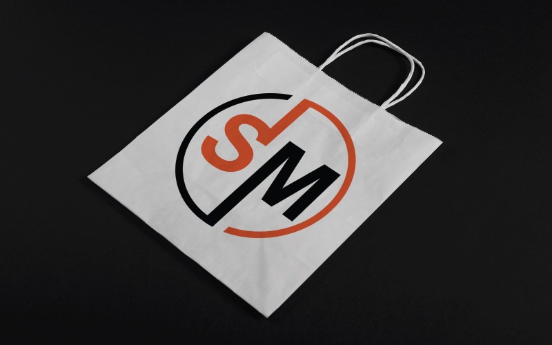 Circle SM Letter Logo Template Design