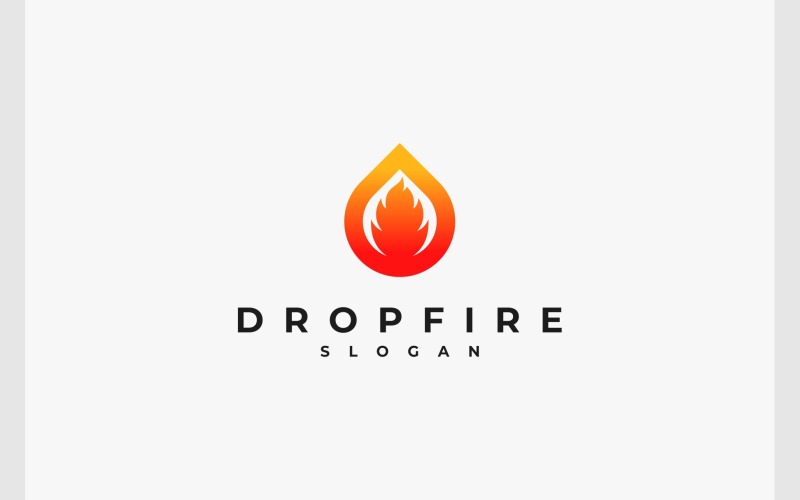 Drop Fire Flame Hot Burn Logo Logo Template