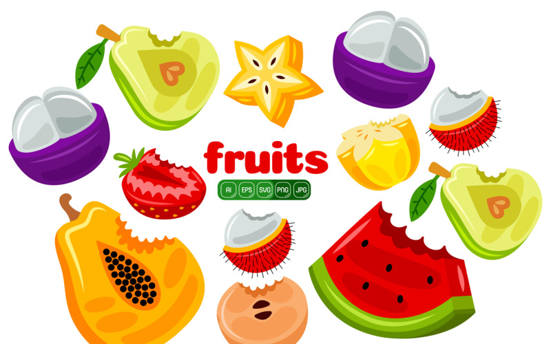 Fruits Vector Pack Illustration #02 Vector Graphic
