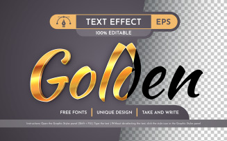 Golden Script - Editable Text Effect, Font Style