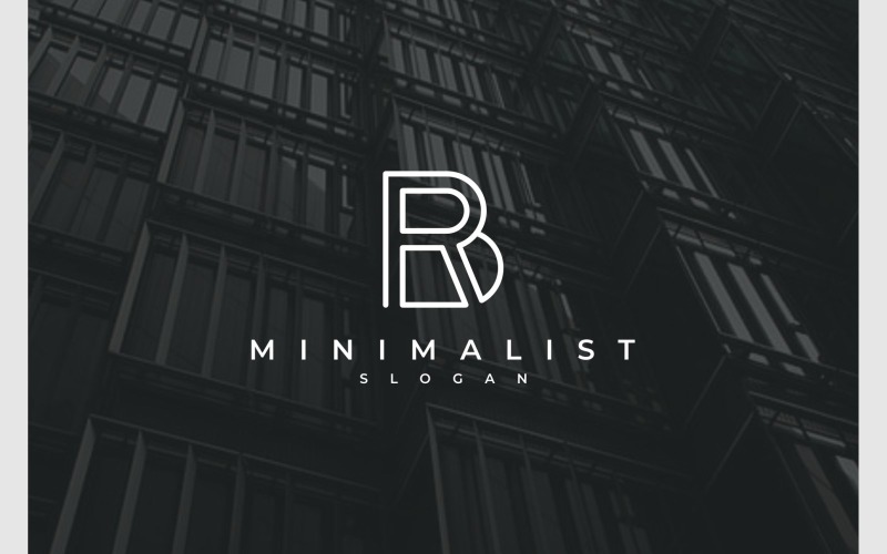 Letter RB BR Initials Minimalist Logo Logo Template