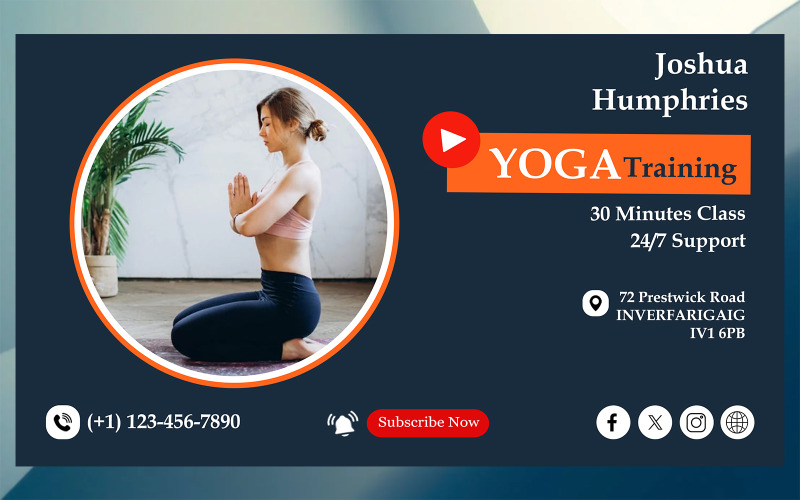 Yoga YouTube Thumbnail Templates Social Media