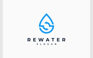 Drop Water Recycle Arrow Logo
