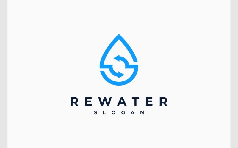 Drop Water Recycle Arrow Logo Logo Template