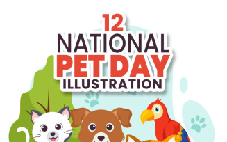 12 National Pet Day Illustration
