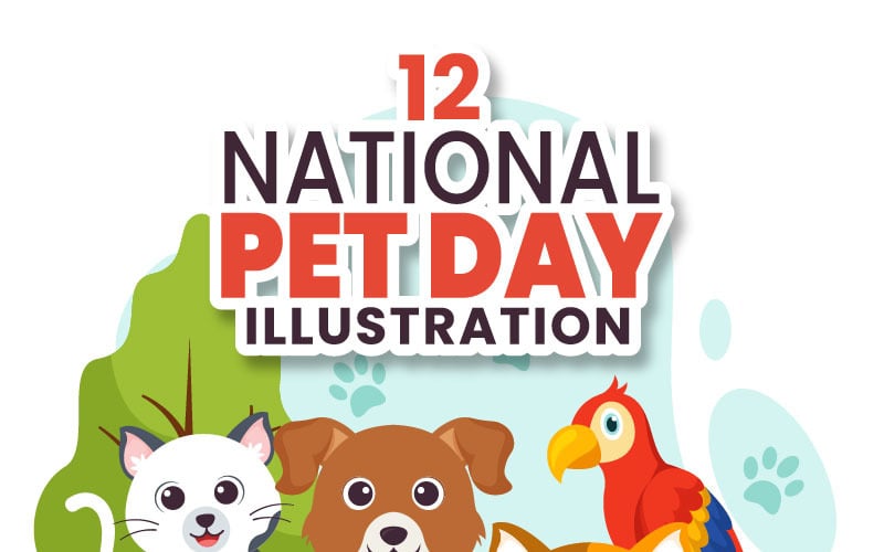 12 National Pet Day Illustration