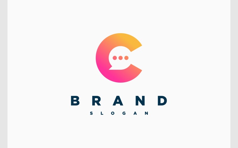 Letter C Bubble Chat Message Logo Logo Template