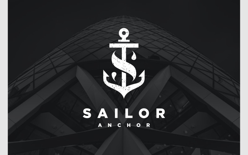 Letter S Anchor Sailor Naval Logo Logo Template