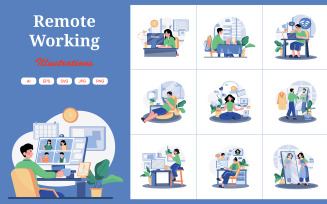 M508_Remote Working Illustration Pack