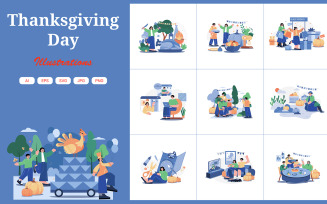 M517_ Thanksgiving Day Illustration Pack 1