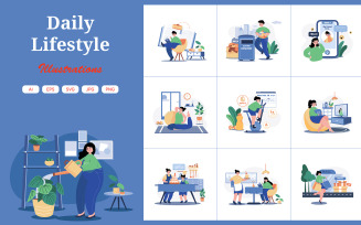 M532_Daily Lifestyle Illustration Pack