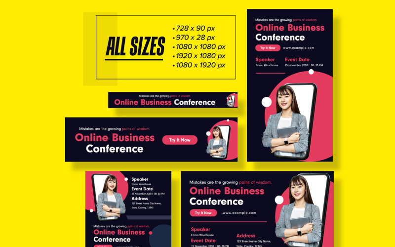 Online Business Conference Banner Social Media