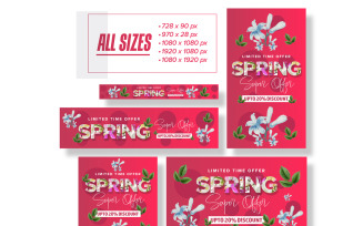 Spring Sale Web Banner Set