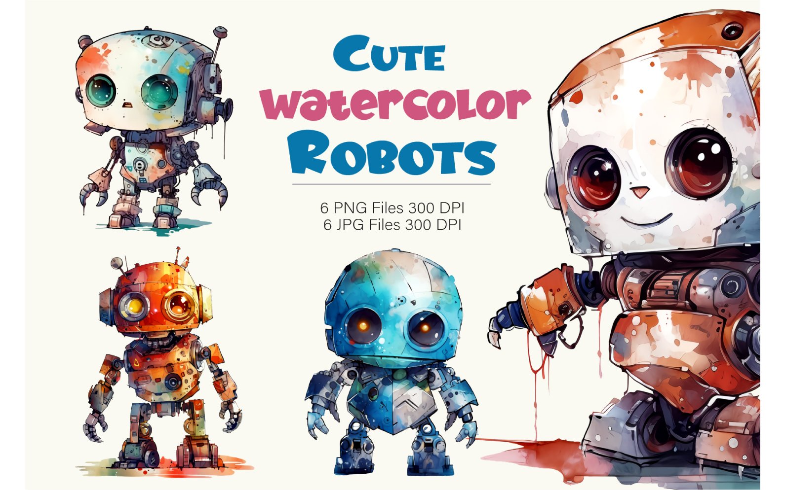 Template #379883 Watercolor Robots Webdesign Template - Logo template Preview