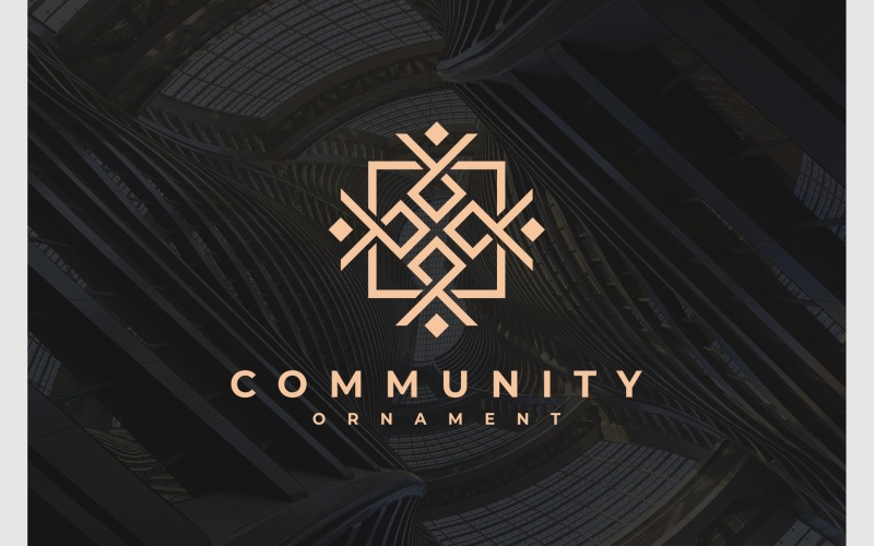 Community Decorative Frame Luxury Logo Logo Template