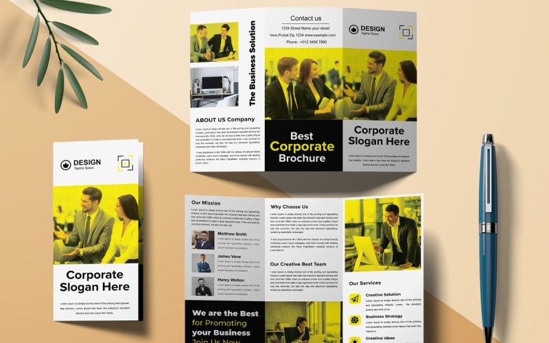 Corporate Business Trifold Brochure Templates Corporate Identity
