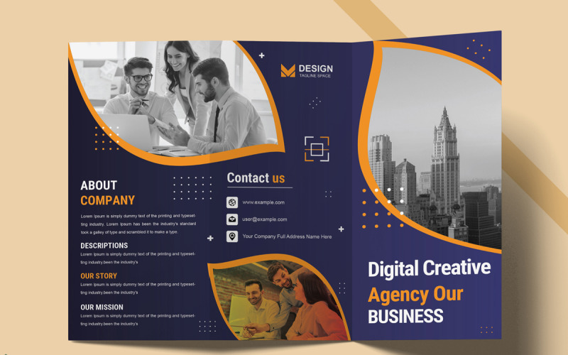 Creative Agency Trifold Brochure Template Corporate Identity