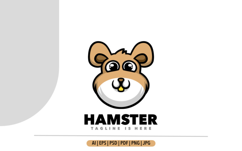 Cute hamster mascot cartoon logo design Logo Template