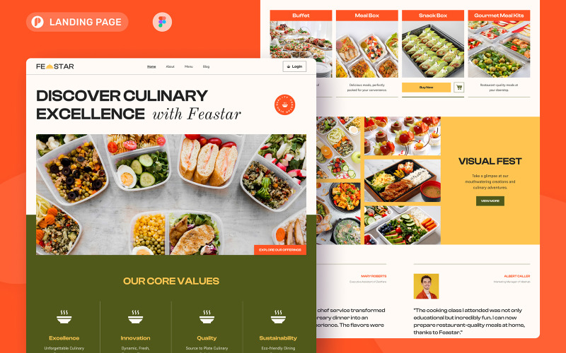 Feastar - Food Catering Landing Page UI Element