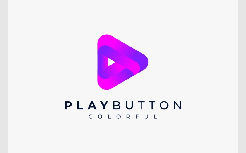 Play Button Colorful Modern Logo Logo Template