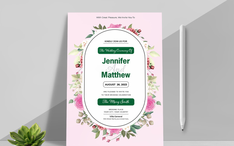Wedding Invitations Cards Templates Layout Corporate Identity