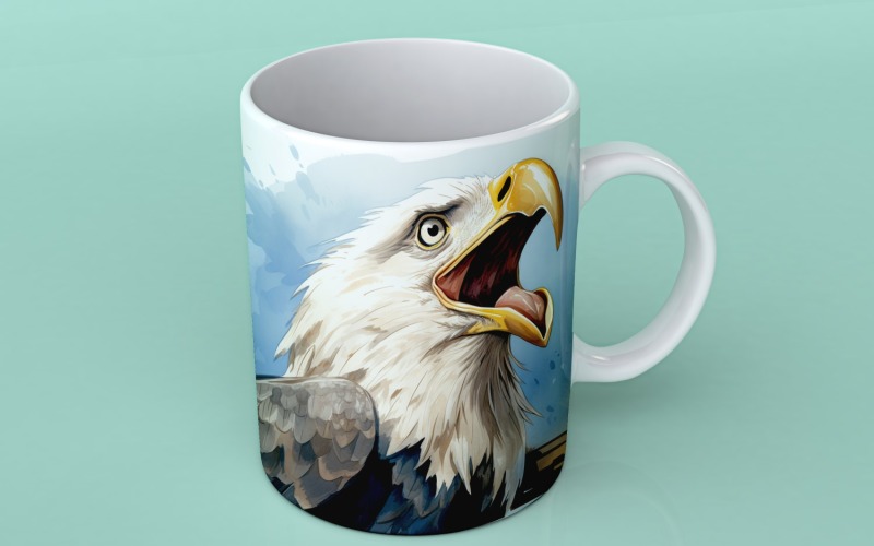 bald eagle funny Animal head peeking on white background 1 Illustration