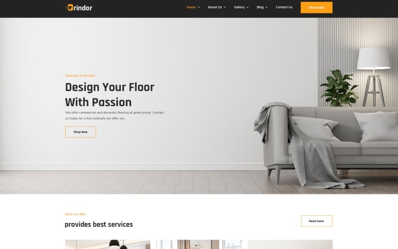 Brindor - Flooring and Tiling HTML5 Template Website Template