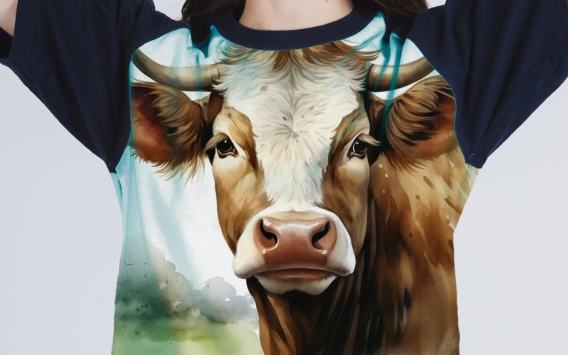 cow funny Animal head peeking on white background 17 Illustration