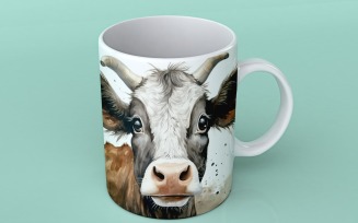 cow funny Animal head peeking on white background 18