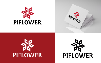 Abstract P Letter Flower logo design