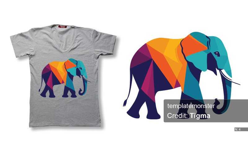 Art Meets Fashion: The Stunning Geometric Elephant T-shirt