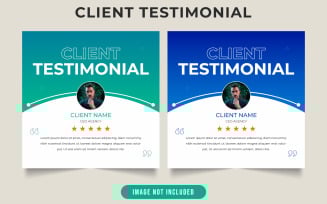 Client review and customer feedback template vector design