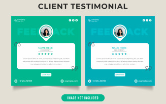 Client testimonial and quote layout design vector for sale
