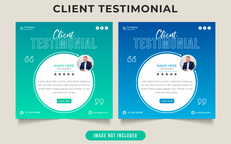 Customer service feedback testimonial layout Social Media