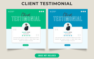 Customer work review and quote section testimonial design vector