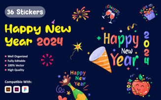 Happy new year 2024 Stickers