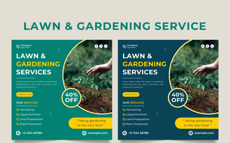 Lawn and gardening social media template Social Media