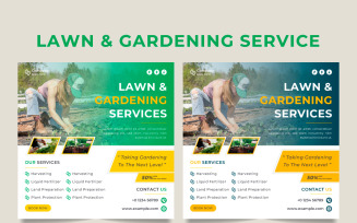 Lawn gardening social media post design for sale