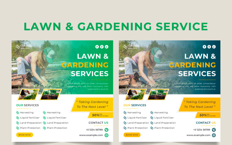 Lawn gardening social media post design Social Media