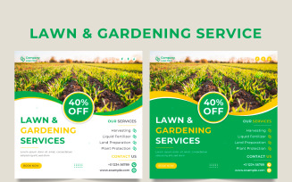 Lawn mowing business promotional poster design