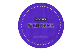 Round Sticker Mockup PSD Template 28