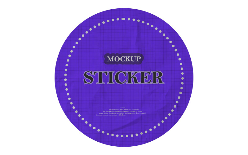 Round Sticker Mockup PSD Template 28 Product Mockup