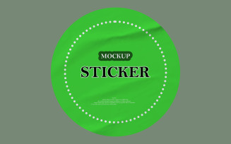 Round Sticker Mockup PSD Template 29