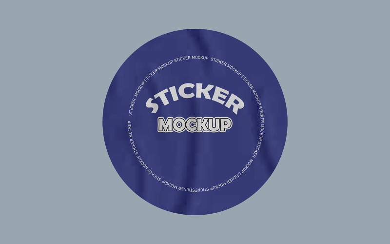 Round Sticker Mockup PSD Template vol 3 Product Mockup