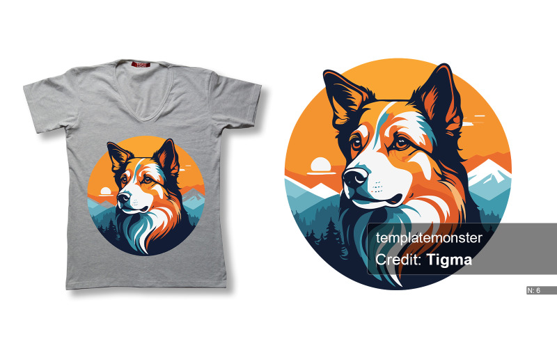 The Spirit of the Wilderness: Dog and Nature Art T-shirt