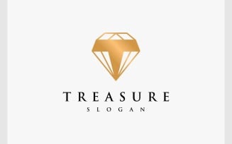 Letter T Diamond Jewelry Gold Logo